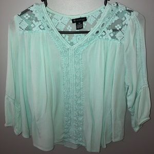 Turquoise Green New Directions Blouse